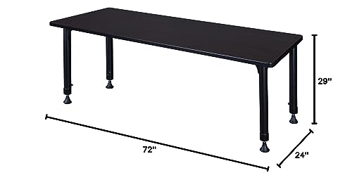 Regency Kitt Height Adjustable Classroom Table 72" x 24" Darkest Brown