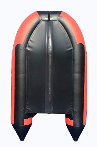 Boatify 8.9 ft Inflatable Dinghy Pontoon Boat with Aluminum Floor Red