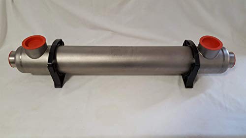 Badgerpipe 1200k BTU Titanium Tube and Shell Heat Exchanger for Saltwater Pools/Spas