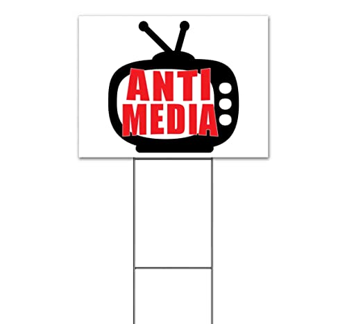 TampaPrinting Anti Media Yard Sign 18" x 24" with Metal Step Stake
