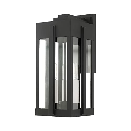 Livex Lexington 3 Light Outdoor Wall Lantern Black