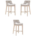 Home Square 31" Wood Outdoor Barstool Set of 3 Gray