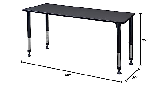 Regency Kitt Height Adjustable Classroom Table 60" x 30" Slate