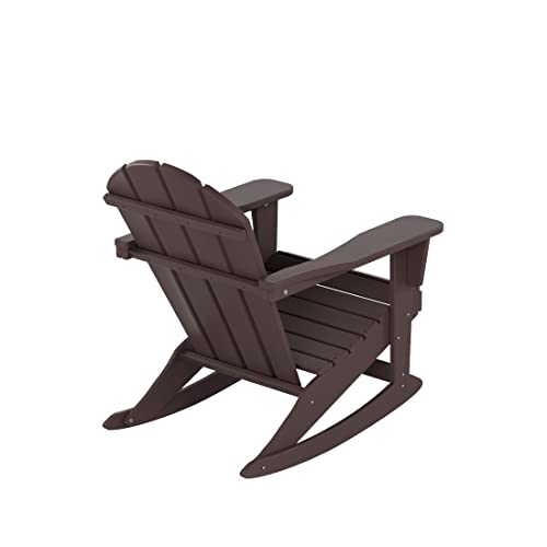 WestinTrends Malibu Outdoor Rocking Chair Set of 4 Dark Brown