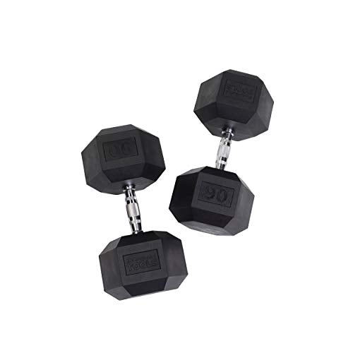 Body-Solid Rubber Coated Hexagon Dumbbells Black