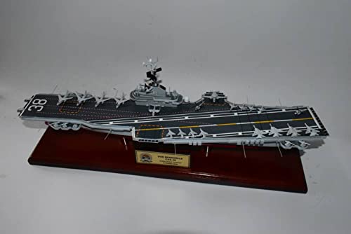 Squadron Nostalgia LLC USS Shangri-La CVA-38 Aircraft Carrier Model Essex Class Mahogany 24 Inch Multicolor