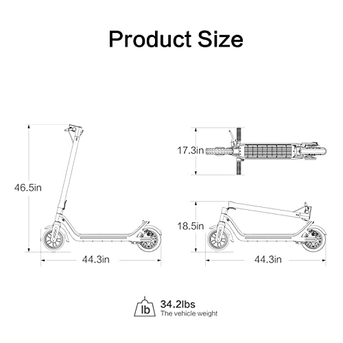 LEQISMART Electric Scooter 600W Motor Dual Brakes 28-Mile Range White