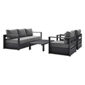 Modway Tahoe 4-Piece Fabric Powder-Coated Aluminum Outdoor Set Gray Charcoal