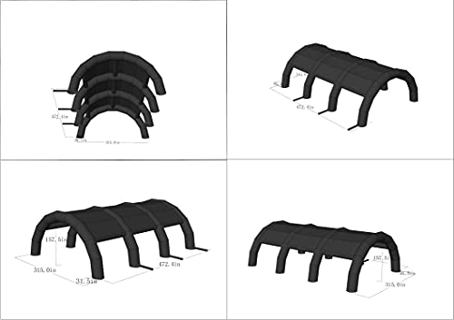 SAYOK Large Inflatable Event Tent Black 39.36' x 26.24' x 13.12'