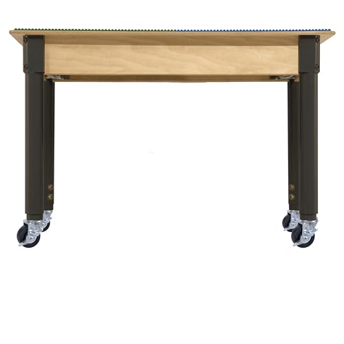 Contender Time-2-Play 35" Square Build & Learn Table with Trough & Shelf, Blue & Green