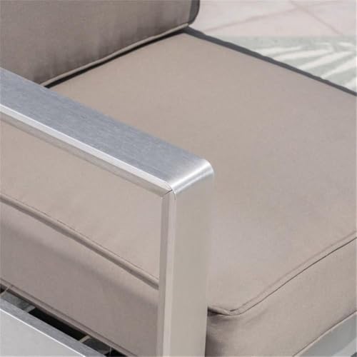 Afuera Living 2 Piece Outdoor Aluminum Loveseat Set Silver