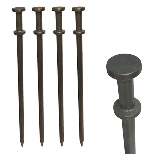 Moose Supply Double Head Heavy Duty Steel Tent Stakes 3/4 x 36 Inch 100-Pack