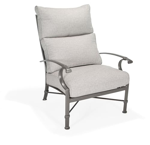 Winston Manor Ultra High Back Lounge Chair Weathered Teak/Linen Lace