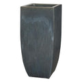 Emissary 17.5in L x 42.5in H Storm Gray Stoneware Square Planter
