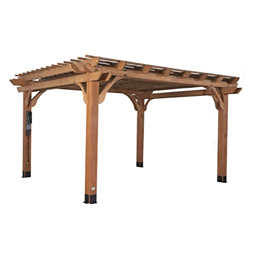 Backyard Discovery Beaumont 14' x 12' Cedar Wood Pergola Kit Light Brown