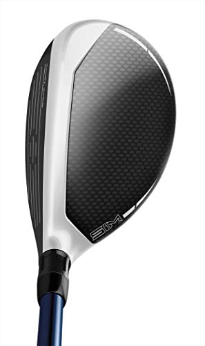 TaylorMade SIM MAX Hybrid #4 22 Degree Loft Left Hand Stiff Flex Titanium Black Blue