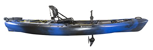 Perception Kayaks Pescador Pilot 12 Sit on Top Fishing Kayak with Pedal Drive Adjustable Lawn Chair Seat Tackle Storage Areas Sonic Camo