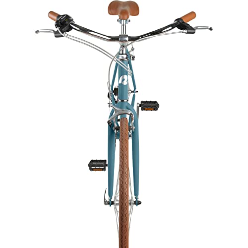Retrospec Kinney 7-Speed City Bike High-Tensile Steel Commuter Bicycle Coastal Blue