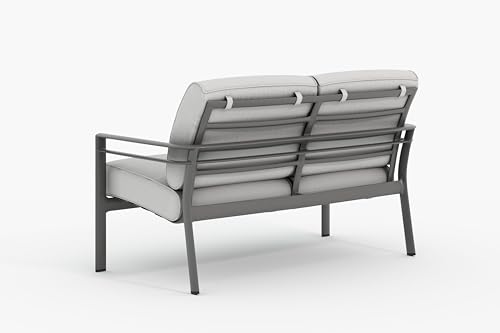 Winston Southern Cay Cushion Loveseat Weathered Teak/Idol Cloud