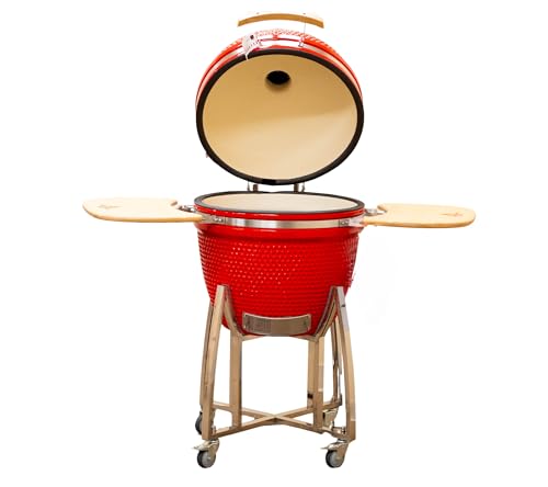 Comfortbilt 23" Kamado Ceramic Grill Charcoal Smoker Red