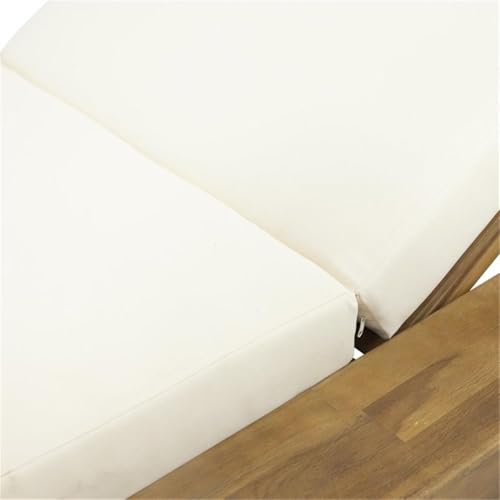 Afuera Living Outdoor Acacia Wood Chaise Lounge Set of 2 Cream