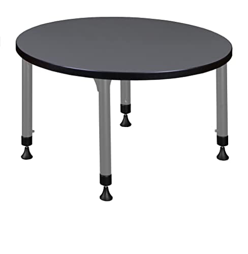 Romig Kee 30" Round Height Adjustable Classroom Activity Table Grey