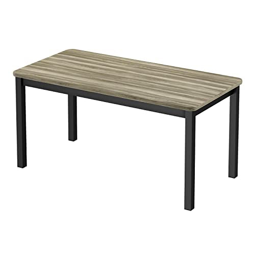 Correll Library Table New England Driftwood Finish Black