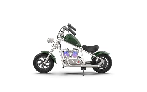 HYPER GOGO Cruiser 12 Deluxe Kids Electric Motorbike with App and Music Player Pine