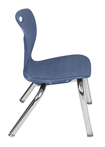 Regency Kee Height Adjustable Classroom Table Set with Four 12" Andy Chairs 42" Grey/Navy