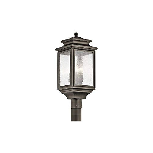 Kichler Wiscombe Park 4 Light Outdoor Post Light Clear Seeded Glass Bronze/Dark