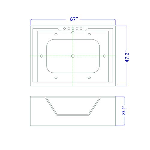 SIMBASHOPPING USA Whirlpool Bathtub Hydrotherapy 2 Persons 8 Water Jets Hot Tub 67" - Linda