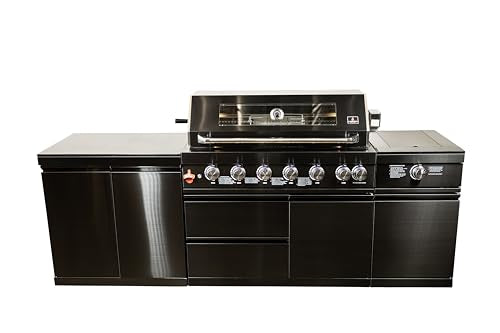 Luxuria Spas Flame Pro Series 6-Burner Modular Kitchen Black