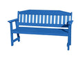 Phat Tommy Outdoor Garden Bench, Weatherproof Poly Lumber Furniture, Blue