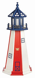 Furniture Barn USA 4' Alternating Patriotic Poly Lighthouse Solar Light