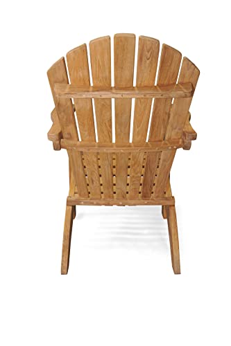 GOLDENTEAK Premium Teak Adirondack Chairs - Pair Golden Honey Brown