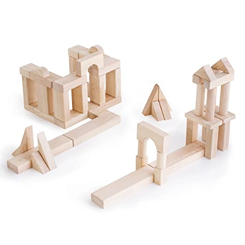 Guidecraft Unit Blocks Set E 218-Piece Wooden Educational Toy Natural