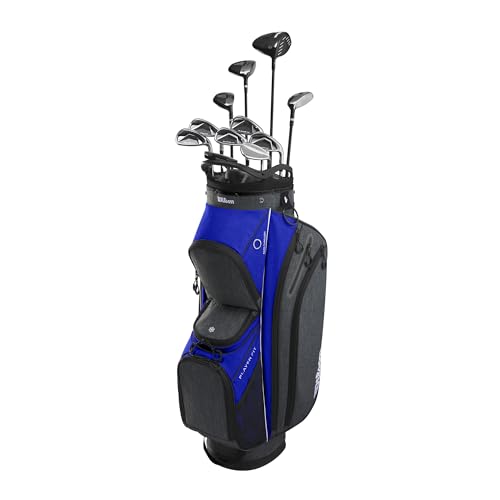 WILSON Men's PlayerFit™ Complete Golf Set with Cart Bag Blue/Black