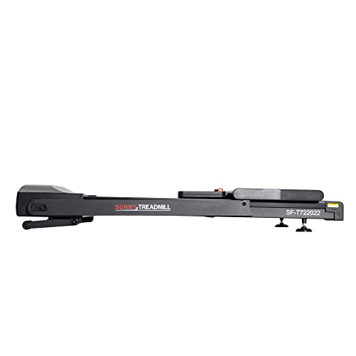 Sunny Health & Fitness Slim Folding Treadmill with 12-Level Auto Incline Black