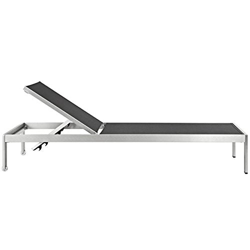 America Luxury - Outdoor Modern Contemporary Urban Design Outdoor Patio Balcony Chaise Lounge Chair Black