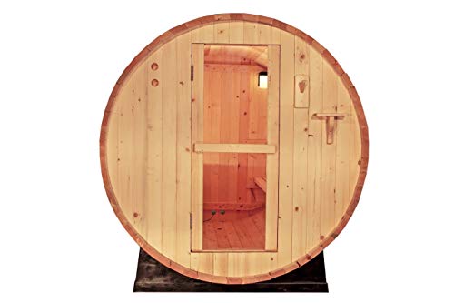 SymbolicSpas Outdoor 4 Person Canadian Pine Barrel Sauna Double Bench