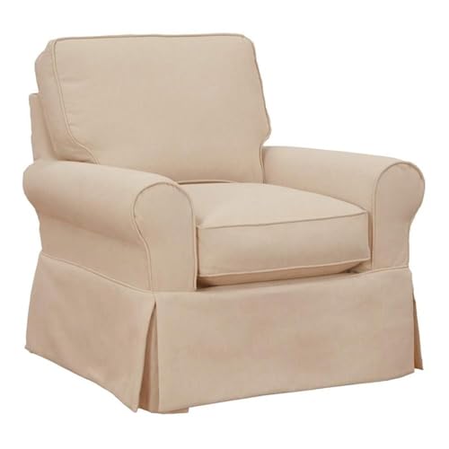 Sunset Trading Horizon Slipcovered Swivel Rocking Chair Tan