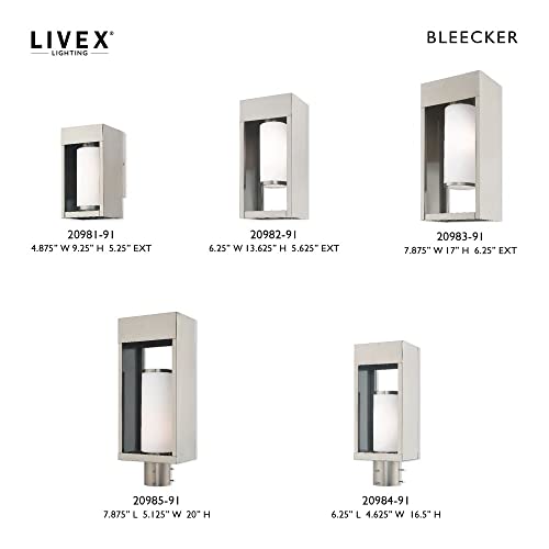 Livex One Light Outdoor Post Top Lantern Brushed Nickel with Satin Opal White Glass Black