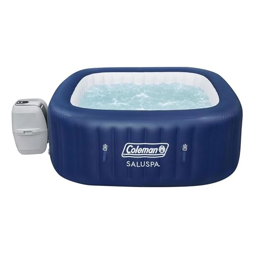 Bestway Coleman Hawaii AirJet Inflatable Hot Tub with EnergySense Cover + SaluSpa Spa Seat 4 Pack Blue