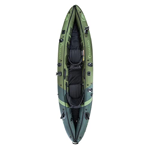 Sevylor Colorado 2 Person Inflatable Kayak with Adjustable Seats Green