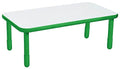 Children's Factory Angeles Baseline Kids Activity Table 72"x30" with 14" Legs Green