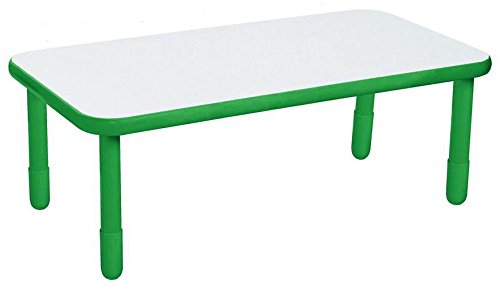 Children's Factory Angeles Baseline Kids Activity Table 72"x30" with 14" Legs Green