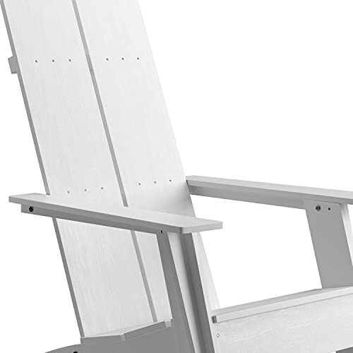 Taylor & Logan Brady Dual Slat Poly Resin Adirondack Chair Set of 4 White