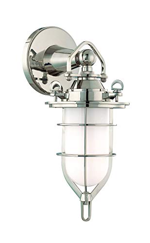 Hudson Valley Lighting New Canaan One Light Wall Sconce Polished Nickel Silver