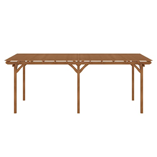 Outsunny 12' x 20' Outdoor Pergola Wood Gazebo Brown