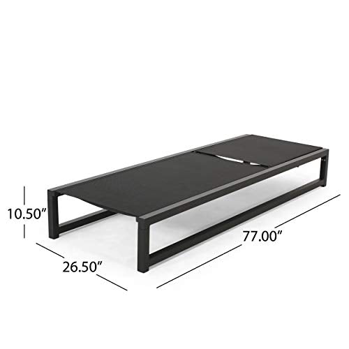 Christopher Knight Home Vivian Outdoor Aluminum Chaise Lounge Set of 2 Black
